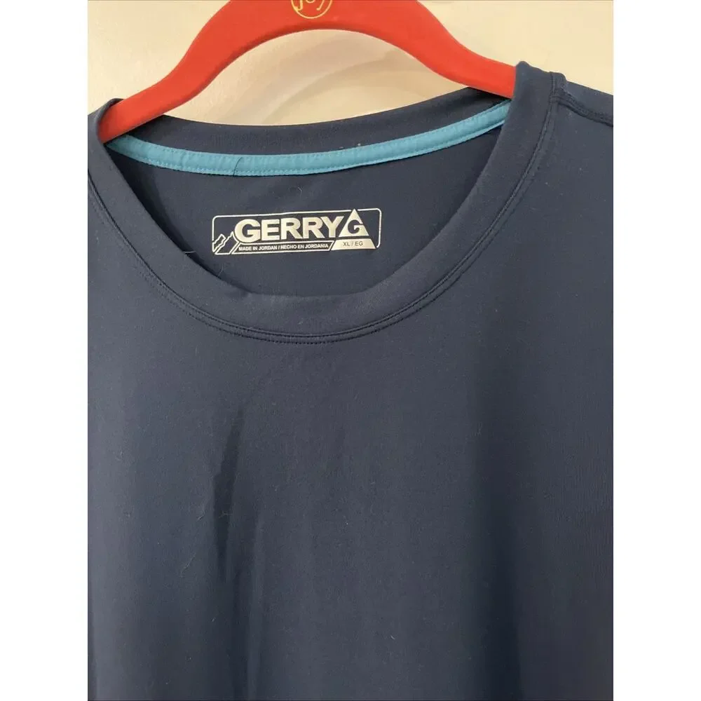 Gerry Mens Blue Long Sleeve Pullover Sun Protection T-SHIRT Rash‎ Guard Size XL